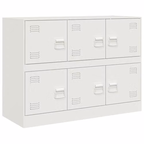 vidaXL Modern White Metal Sideboard, W/D/H: 99 x 39 x 73 cm