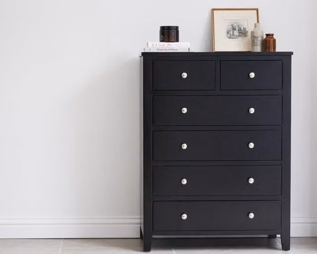 Brooklyn 2 over 4 Chest of Drawers in Black and White