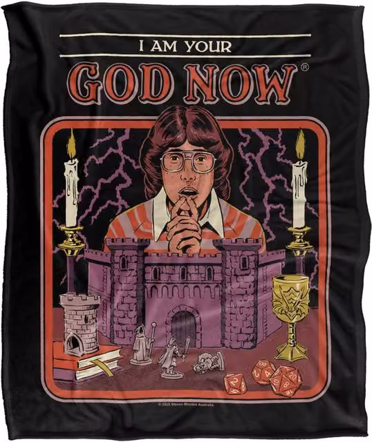 Steven Rhodes I Am Your God Now Multicolour Super Soft Fleece Throw Blanket W/D/H: 91 x 147 cm – 1