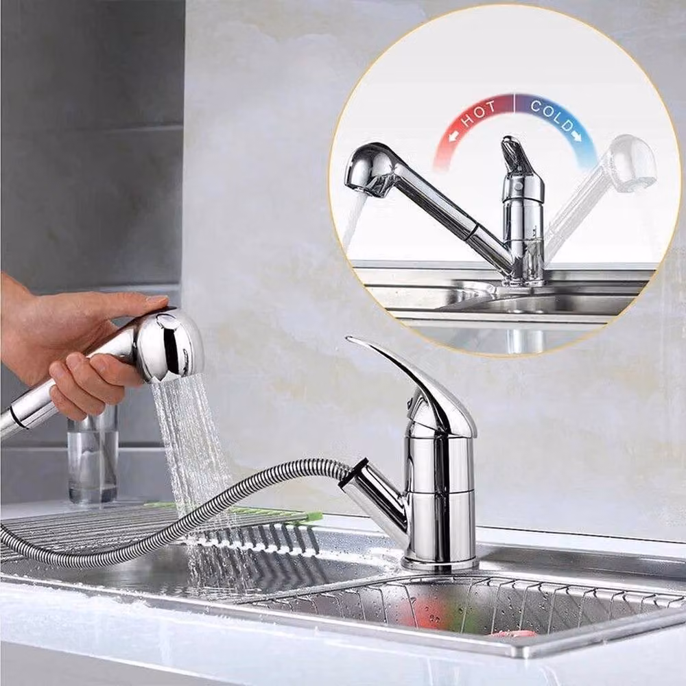 Kelvenix Silver Kitchen Sink Mixer Tap with Pull Out Spout and Spray Function – 2