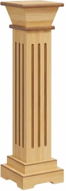 Berkfield Home Classic Square Pillar Plant Stand, Brown MDF Wood, W/D/H: 17 x 17 x 66 cm