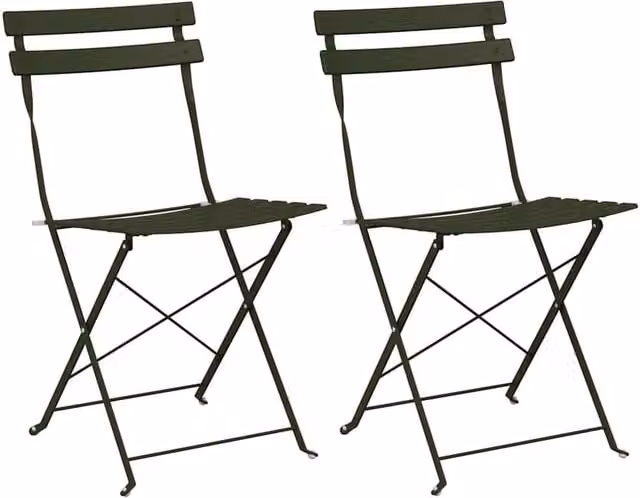 Berkfield Home Green Metal Foldable Outdoor Patio Chair with Textilene Seat