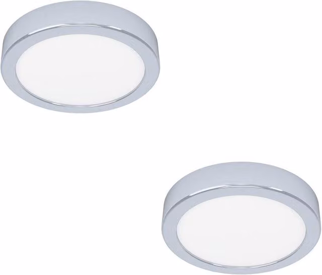 Loops 2 Pack Modern Round Chrome LED Ceiling Light with Bulbs Included – 1