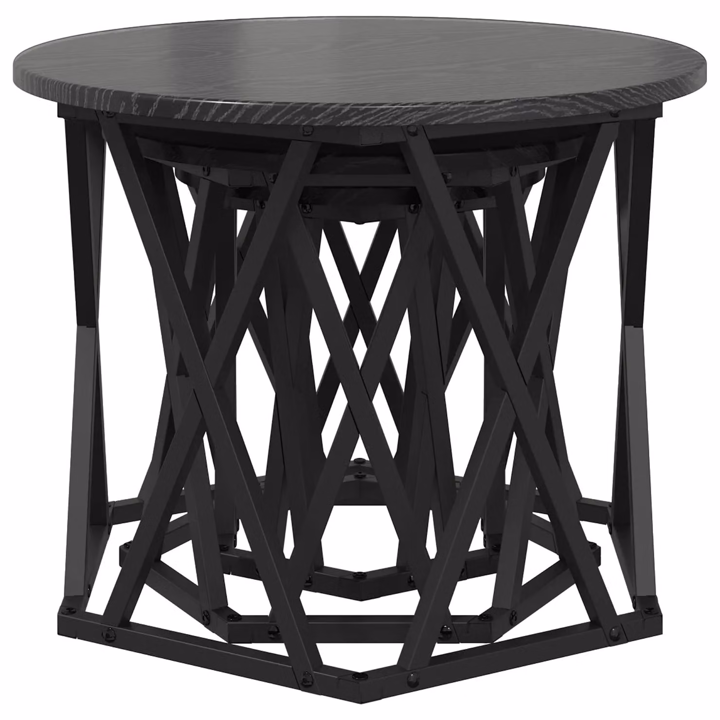 Berkfield Home Nesting Side Tables, Set of 3, Black Oak, Round MDF Laminate – 3