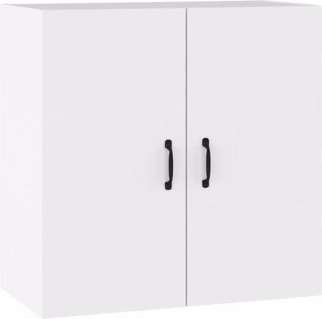Berkfield Home White Wall Cabinet with Hinged Doors and Internal Shelves, W: 60 cm, D: 31 cm, H: 60 cm