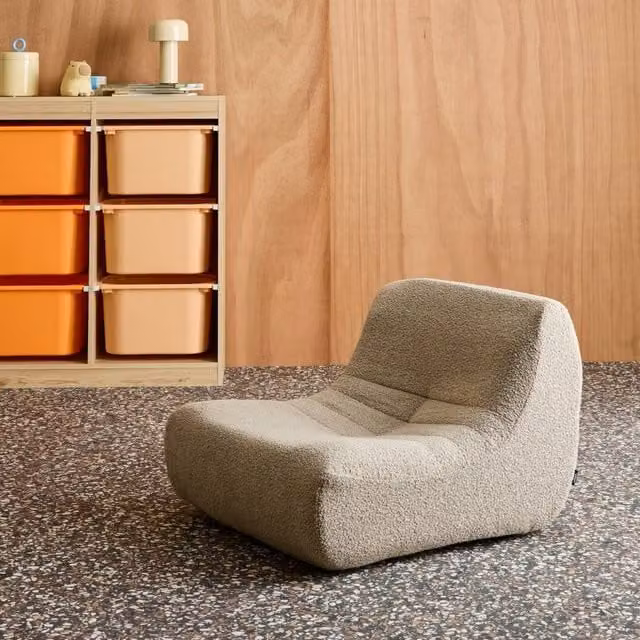 sweeek Children's Armchair in Beige Textured Boucle Fabric W/D/H: 41 x 45 x 50 cm – 1