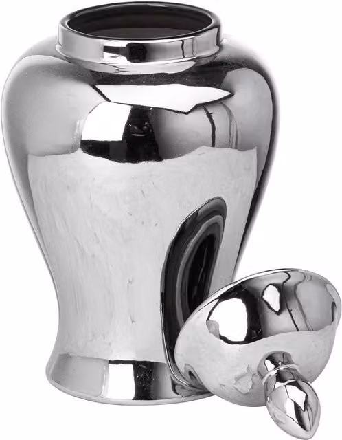 Hill Interiors Chrome Ginger Jar in Silver