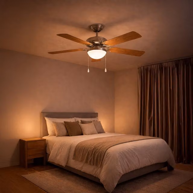 Eglo Ballina Ceiling Fan with Light, Brown and Silver, Diameter: 132 cm