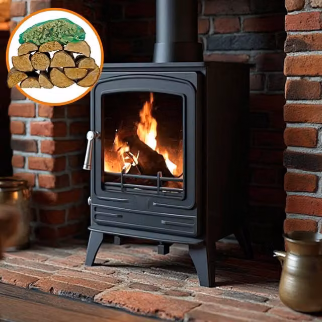 Royal Fire 4.2kW Steel Eco Multifuel Stove and Wood Firewood Starter Kit in Black or Grey