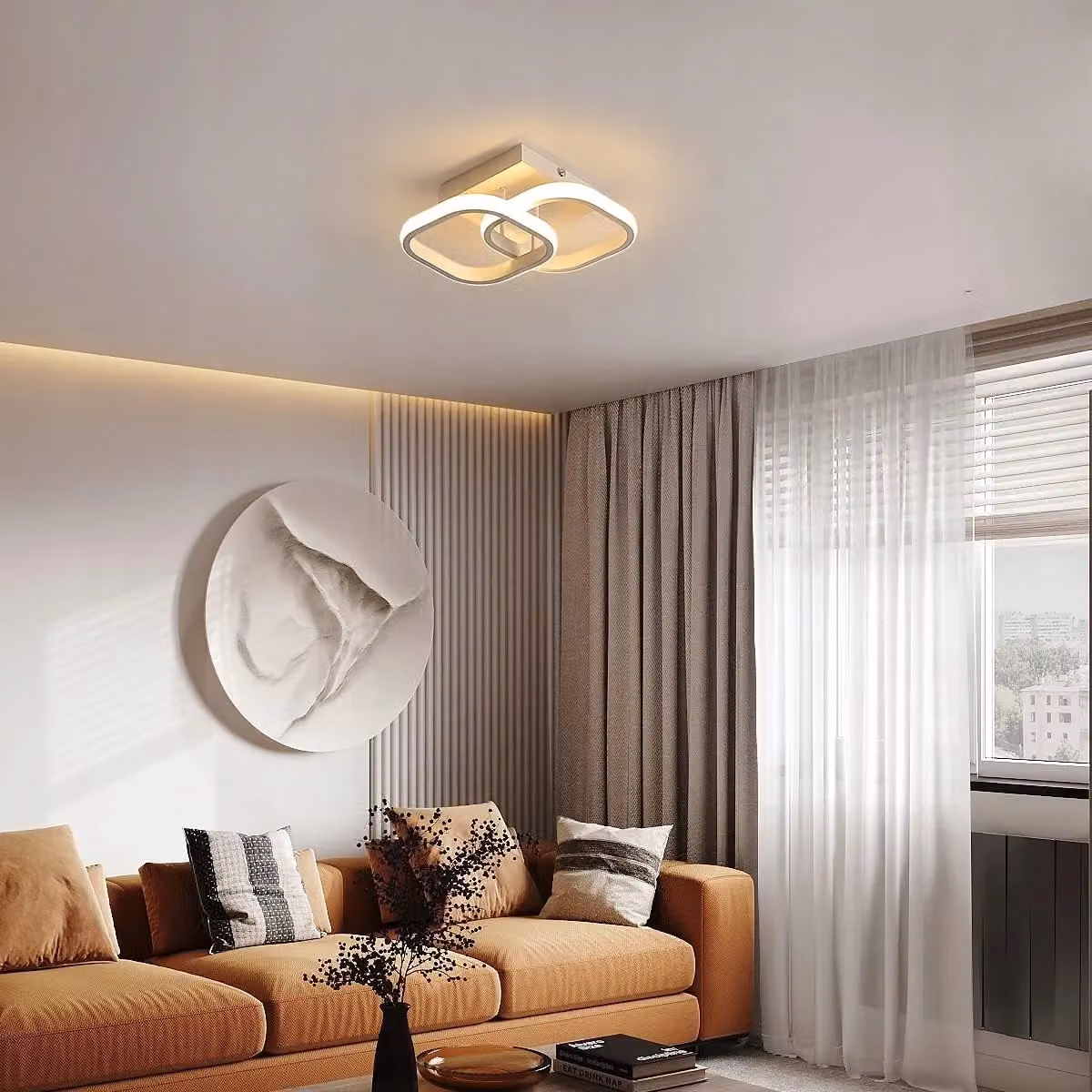 COMELY 22W Modern Square LED Ceiling Light in White – 2