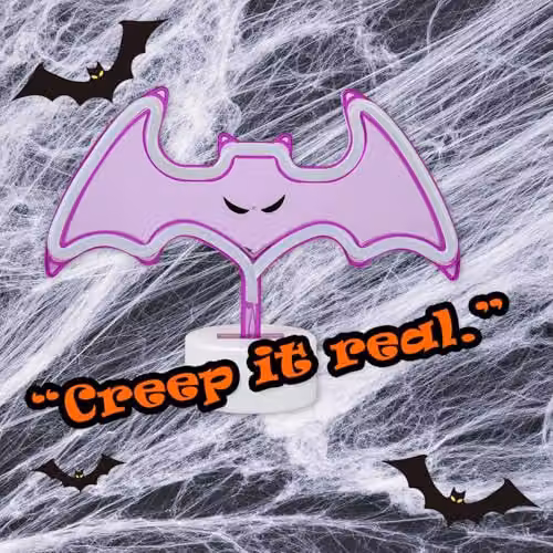 VFM e-Store Neon Bat Table Light Halloween Decoration in Purple, W: 20 cm, H: 26 cm – 4