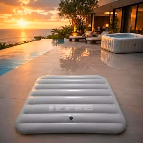 SHATCHI Grey Inflatable Square Hot Tub Spa Cover, W/D: 140 x 140 cm – 2