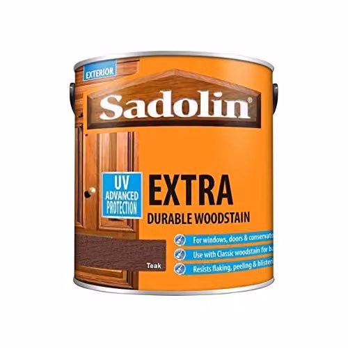 Sadolin Extra Durable Weatherproof Woodstain, Teak Brown, 2.5 l