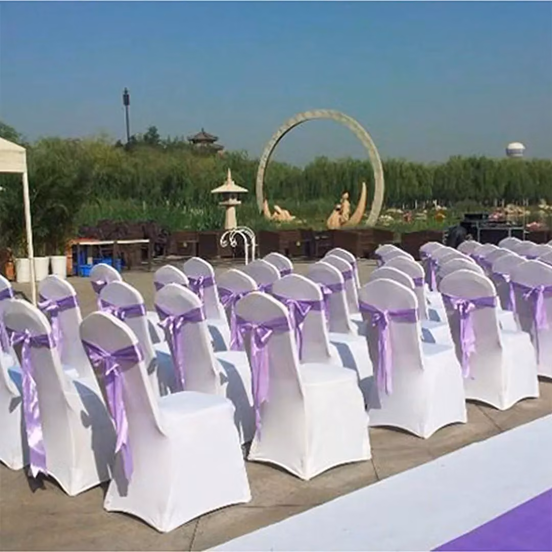 SPETLEK 50-Piece Spandex Dining Chair Covers in White – 4