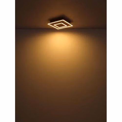 Netlighting Woody Semi Flush Ceiling Light, Black and Wood, W/D/H: 80 x 20 x 20 cm, Warm White LED – 4