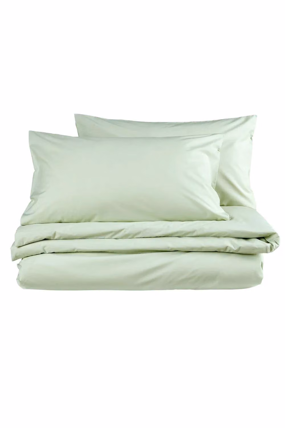 Christy Organic Cotton Percale Duvet Cover Set in Green, W/D/H: 200 x 200 cm with 50 x 75 cm Pillowcases – 2