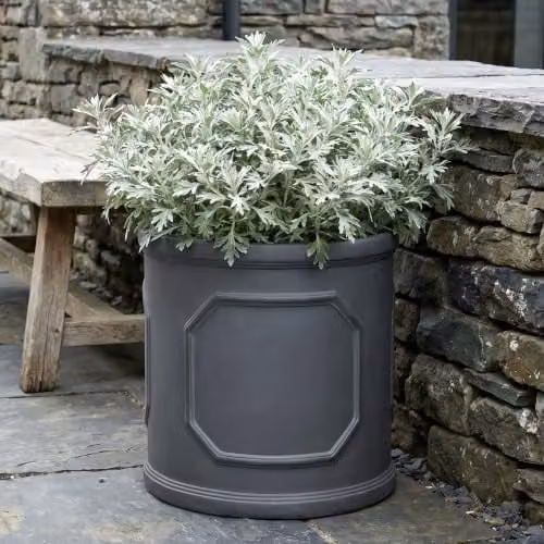 IDEALIST Grey Faux Lead Reinforced Stone Planter, 37 cm, 39 L