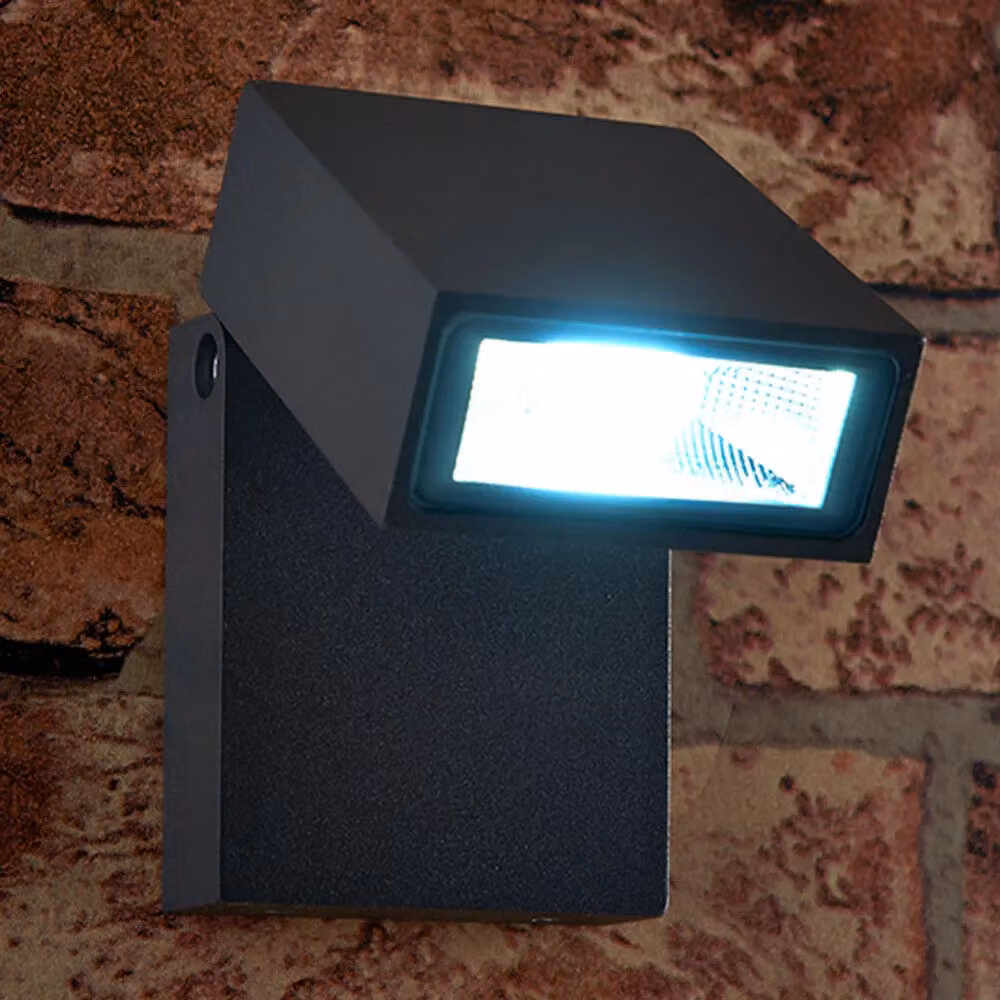 Loops IP44 Adjustable LED Outdoor Wall Floodlight in Anthracite Grey with Cool White Light – 3