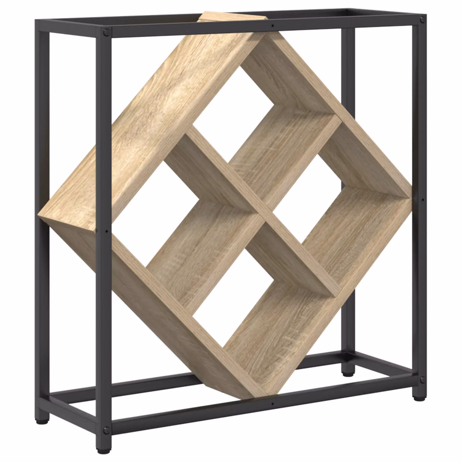 Berkfield Home Sonoma Oak Wine Rack in Brown, W: 51 cm, D: 18.5 cm, H: 52.5 cm – 2