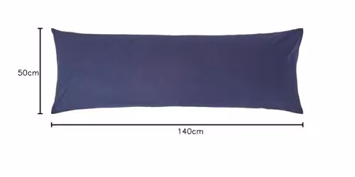 Homescapes Navy Blue Egyptian Cotton Body Pillowcase, 200 Thread Count Percale – 5