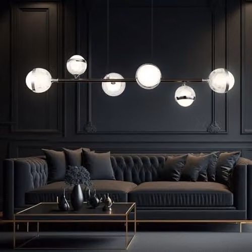 Netlighting Untsy Bar Pendant Light in Grey with Transparent Glass, Dimmable LED and Remote Control – 2
