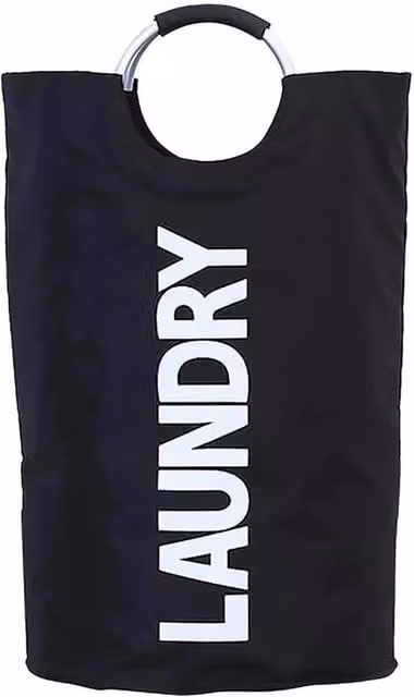 Kelvenix Black Collapsible Laundry Hamper with Handles, Fabric and Aluminium Construction – 1