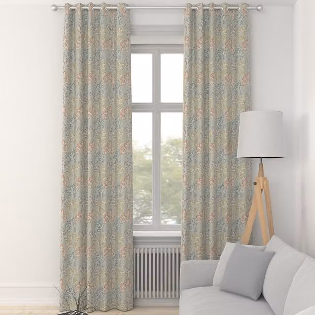 Terrys Green Graphic Blackout Fabric Eyelet Curtain Panel