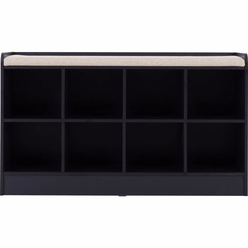 FORGEVIO Modern Navy Blue and Cream Fabric Shoe Bench with Storage for your Hallway W/D/H: 97 x 34.5 x 56 cm – 2