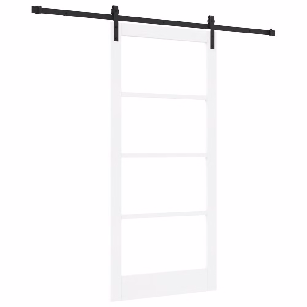 Berkfield Home Orkdal Sliding Door with Hardware Set, White, W: 93 cm, H: 202 cm – 2