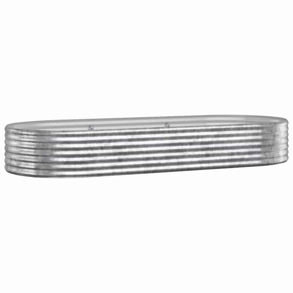 Berkfield Home Garden Powder-coated Steel Raised Bed in Silver, W/D/H: 249 x 100 x 36 cm – 2