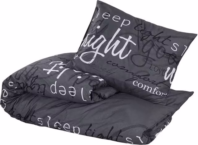 Berkfield Home Elegant Cotton Duvet Cover and Pillowcase Set in Black and Anthracite, W/D/H: 260 x 220 cm and 50 x 75 cm – 1