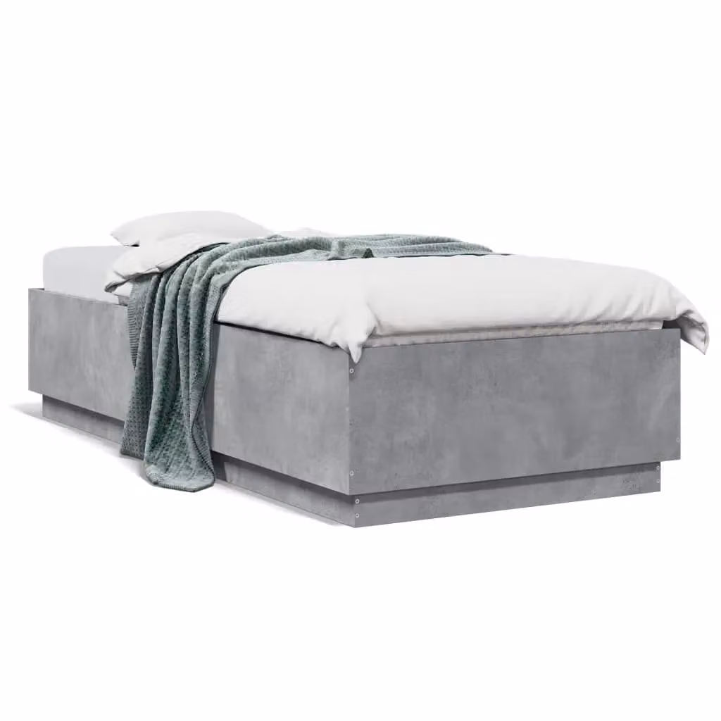 Berkfield Home Modern Bed Frame in Grey, W/D/H: 90 x 200 cm – 2