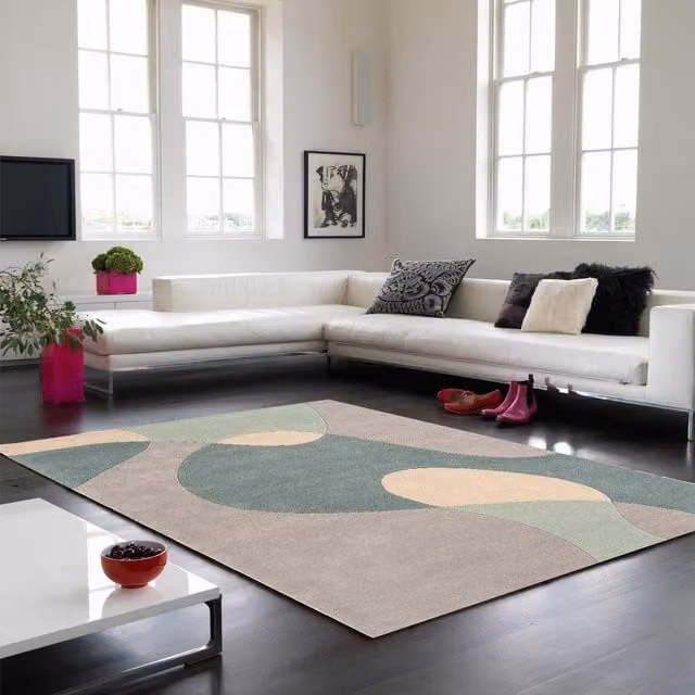 The Rug Shop UK Green Handmade Modern Abstract Area Rug, W/D: 160 x 230 cm