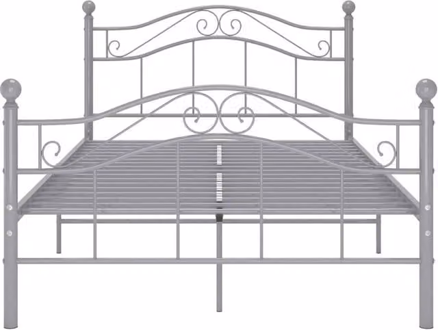 Berkfield Home Grey Metal Bed Frame, W/D/H: 120 x 200 cm