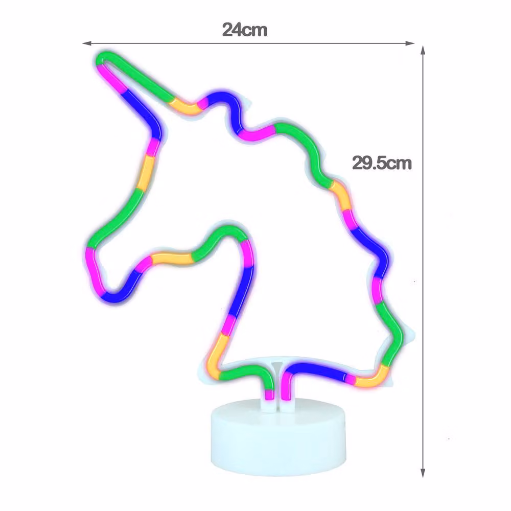 Simpa LED Novelty Neon Unicorn Light in Multicolour, White and Pink, W/D/H: 29.5 x 24.0 cm – 2