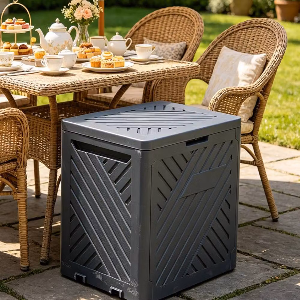 Gr8 Garden 120L Plastic Garden Storage Box in Anthracite Grey – 3
