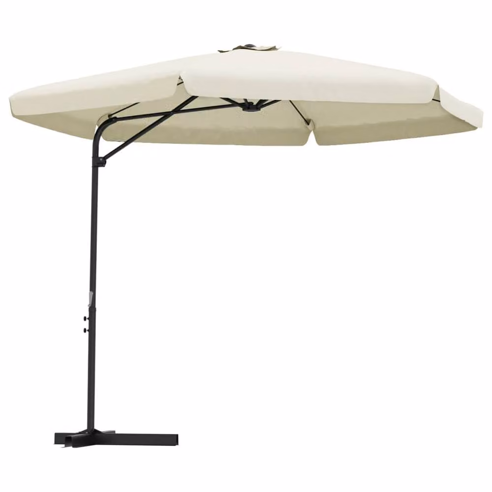 Berkfield Home Outdoor Parasol with Steel Pole, Sand White, 300 cm – 2