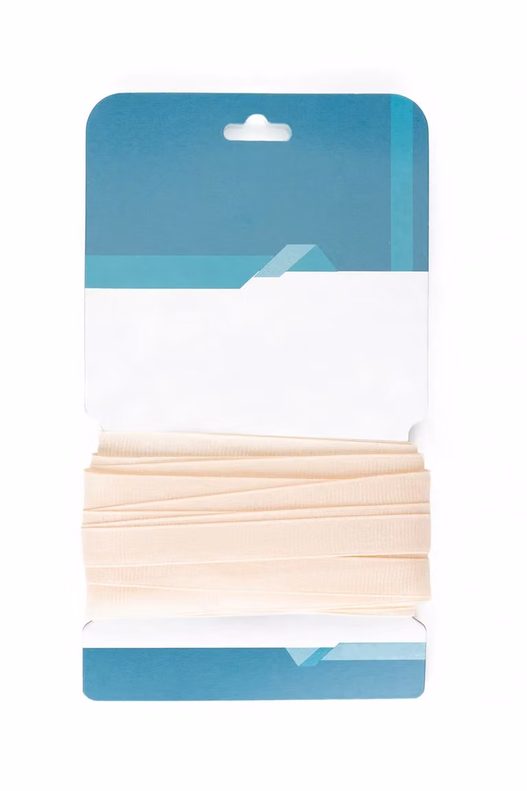 Neel Blue Ivory Polyester Grosgrain Ribbon, 15mm x 10 Metres