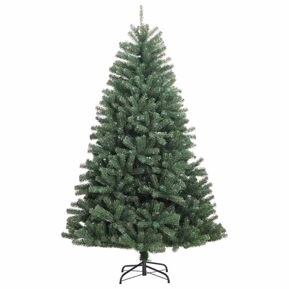 Berkfield Home Artificial Hinged Christmas Tree in Green, Height: 210 cm – 3