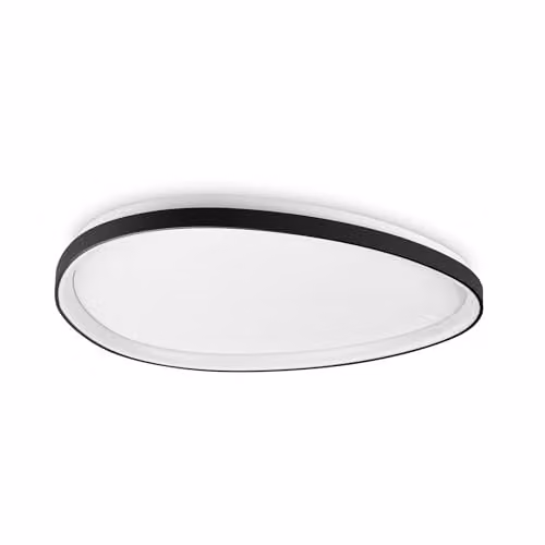 Netlighting Gemini 81cm DALI Integrated LED Semi Flush Ceiling Light in Black, 5400Lm, 3000K Warm White