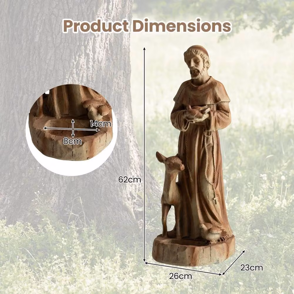 SPETLEK Patron of Animals Religious Brown Garden Decoration – 2