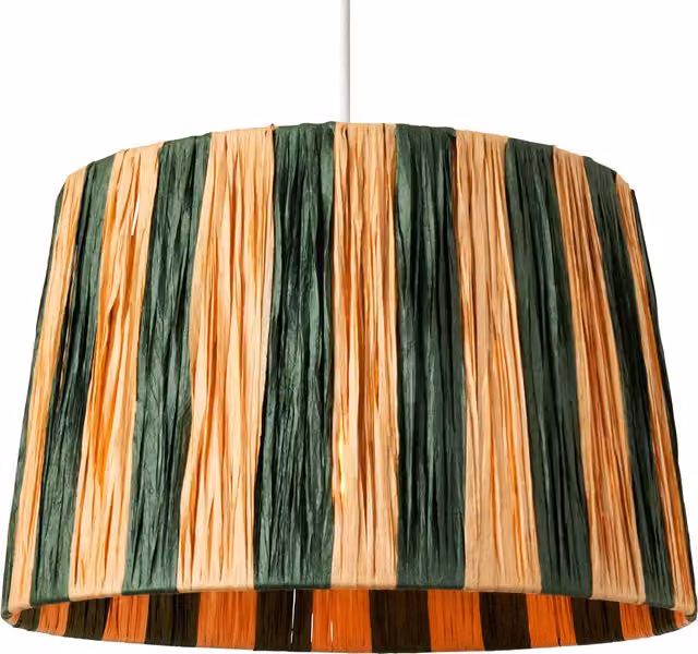 Litecraft Dolly Easy Fit Cylinder Lampshade in Green Paper Raffia