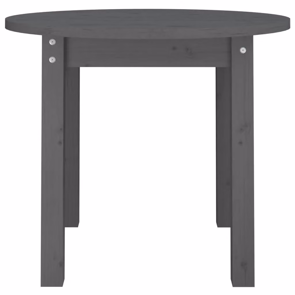 Berkfield Home Round Grey Solid Pine Wood Coffee Table, Diameter: 55 cm, Height: 45 cm – 4