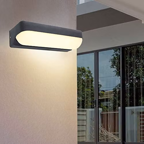 Globo Lighting Modern Rectangular LED Outdoor Wall Light in Anthracite with IP54 Rating and Downward Illumination – 2