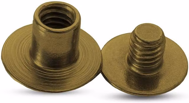 Neel Blue Bronze Brass Countersunk Chicago Screw Rivets, 10 Pieces, W: 9 mm, D: 13 mm