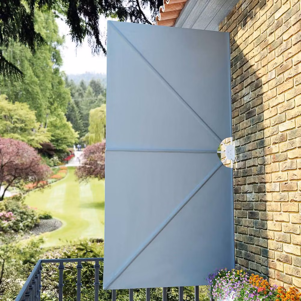 Berkfield Home Collapsible Terrace Side Awning in Grey, W: 300 cm, H: 150 cm – 3