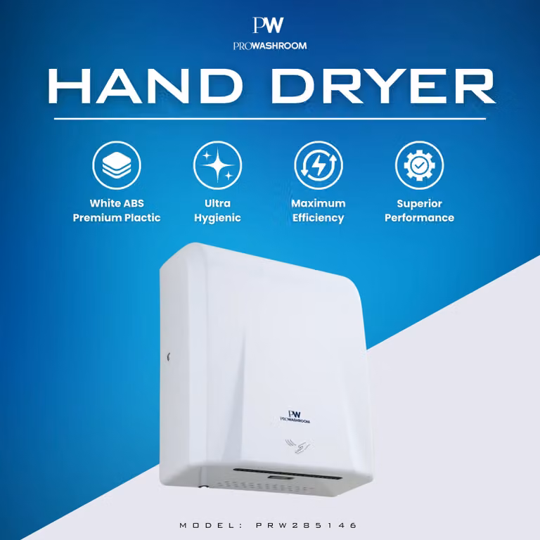 MYLEK Pro Washroom Bathroom Hand Dryer 1300w in Silver