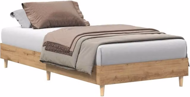Berkfield Home Artisan Oak Bed Frame in Brown, W/D/H: 90 x 200 cm