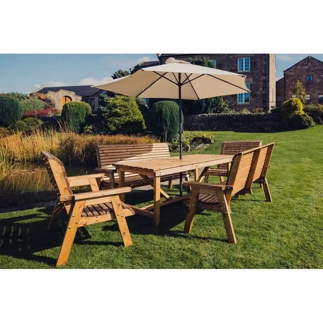 Churnet Valley Garden Furniture Ltd Valley 2X2B 2X3B Garden Furniture Set with Cushions in Brown – 2
