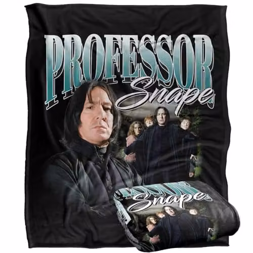 LOGOVISION Harry Potter Professor Snape Homage Super Soft Fleece Throw Blanket, Black, W/D/H: 152.4 x 127.0 x 1.0 cm